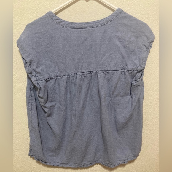Splendid Women’s Linen Blend Blouse Size Medium Blue Periwinkle - Picture 4 of 7